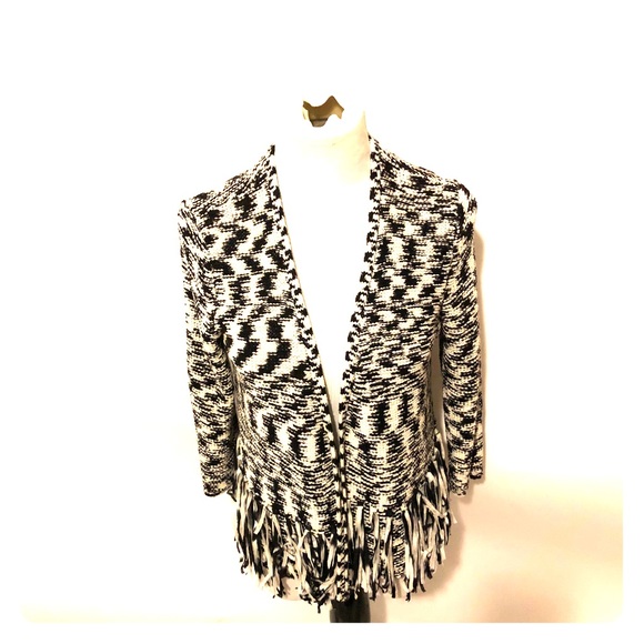 Chico's Sweaters - Chico’s black and white open sweater size 0